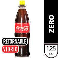 COCA COLA ZERO VIDRIO RETORNABLE 1.25 LTS